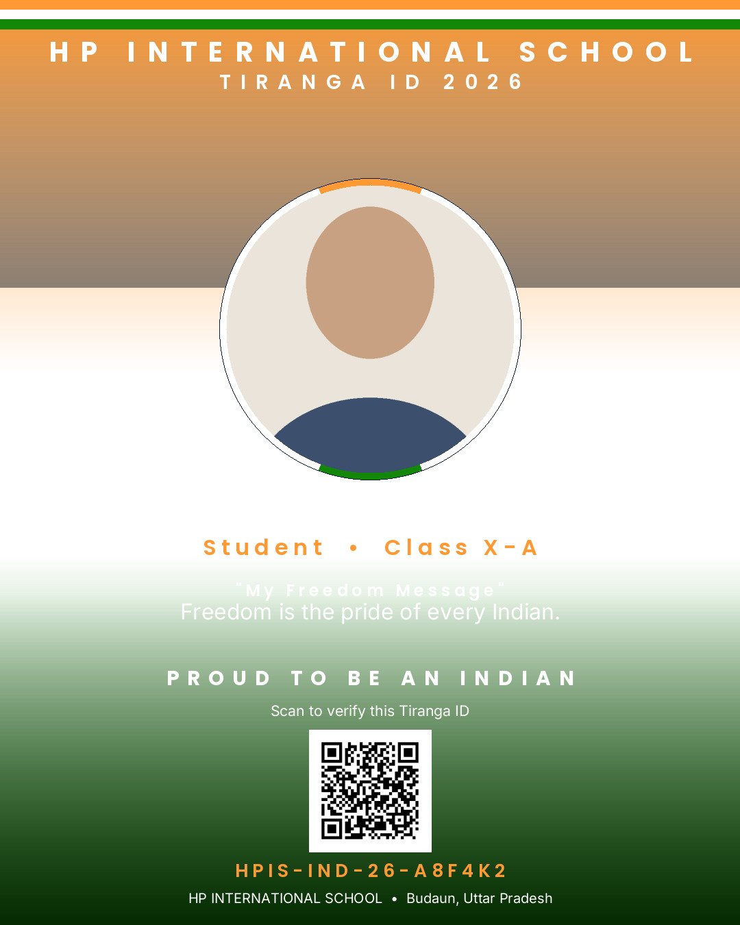 Sample HPIS Tiranga ID card